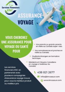 Services financiers KNC, assurance voyage