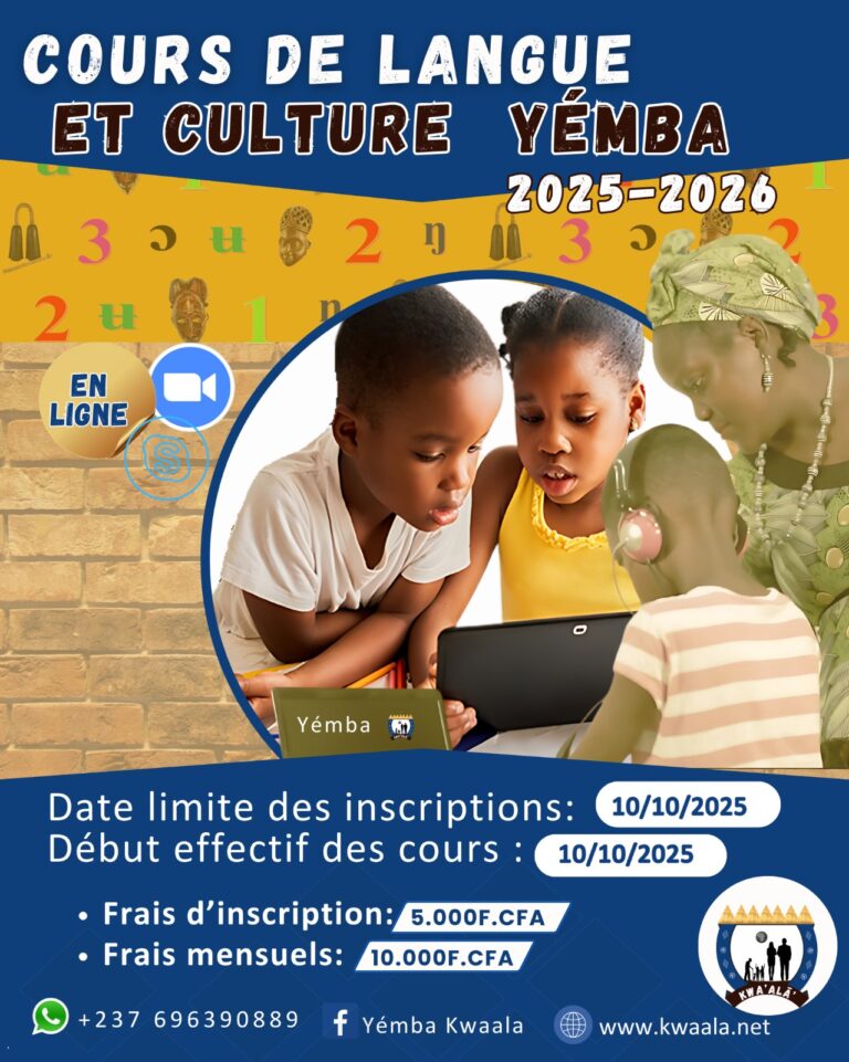 Affiche des cours de langue yemba en ligne : inscriptions ouvertes